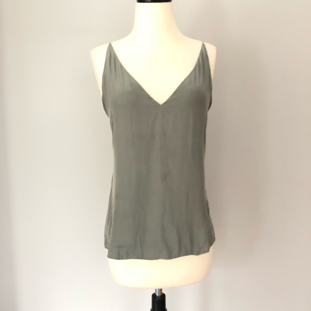 J. Brand Green Silk Camisole S